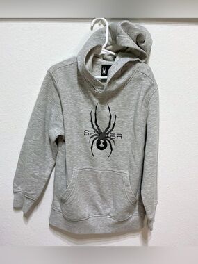 BOYS SPYDER GREY SOFT COTTON BLEND HOODIE SWEATSHIRT